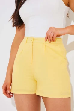 Linen Look Co-Ord Shorts|In the Style Clearance