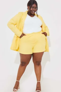 Linen Look Co-Ord Shorts|In the Style Clearance