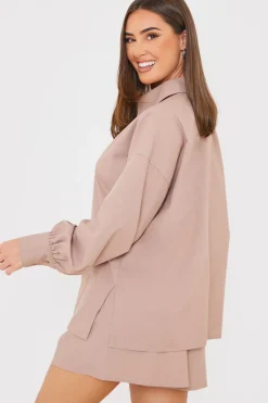Linen Look Long Sleeve Co-Ord Shirt|In the Style New