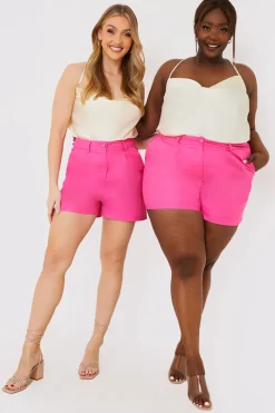 Linen Look Tailored Shorts|In the Style