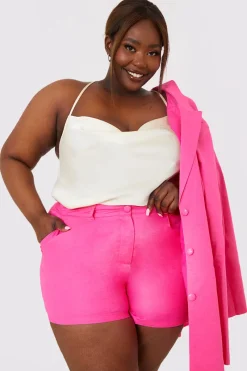 Linen Look Tailored Shorts|In the Style