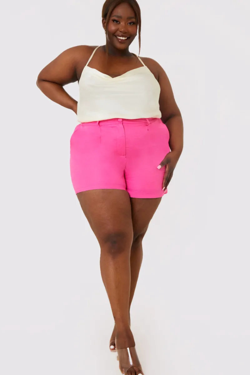 Linen Look Tailored Shorts|In the Style