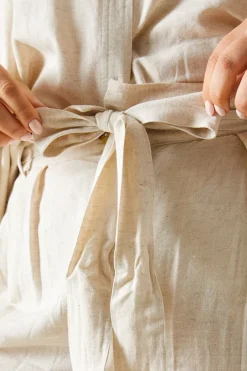Linen Look Tie Waist Shorts|In The Style New