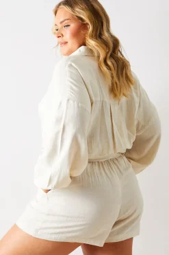 Linen Look Tie Waist Shorts|In The Style New