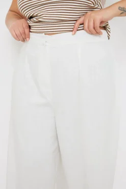 Linen Look Wide Leg Trousers|In the Style Clearance