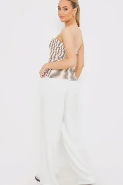 Linen Look Wide Leg Trousers|In the Style Hot