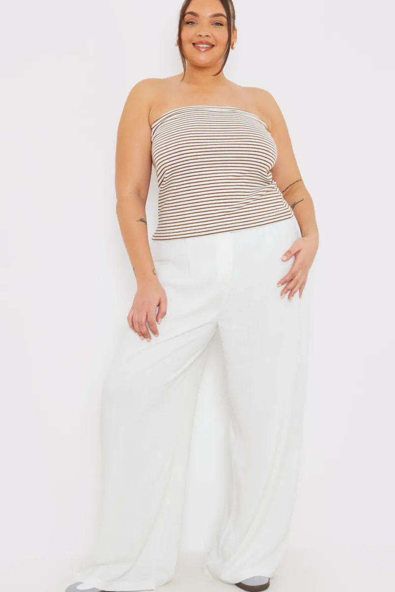 Linen Look Wide Leg Trousers|In the Style Hot