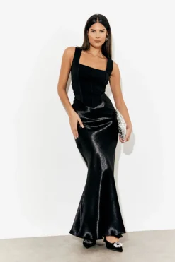 Liquid Satin Bias Cut Maxi Skirt|In the Style New