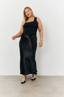 Liquid Satin Bias Cut Maxi Skirt|In the Style New