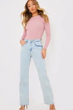 Long Sleeve Lace Back Crop Top|In the Style Hot