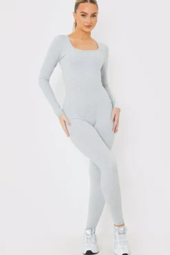 Long Sleeve Scoop Neck Unitard|In the Style Outlet