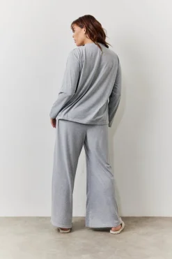 Long Sleeve Top and Trouser Slogan PJ Set|In The Style Hot