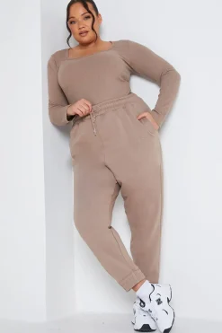 Long Sleeved Ribbed Square Neck Bodysuit|In The Style Discount