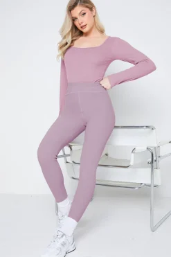 Long Sleeved Ribbed Square Neck Bodysuit|In The Style Discount