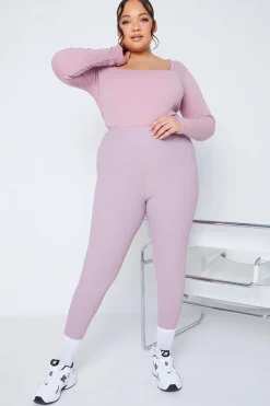 Long Sleeved Ribbed Square Neck Bodysuit|In The Style Discount
