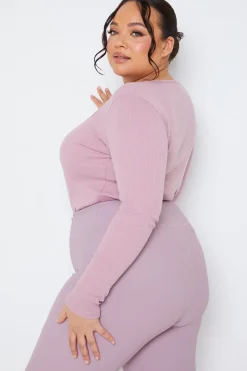 Long Sleeved Ribbed Square Neck Bodysuit|In The Style Discount