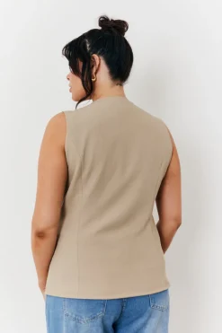 Longline Button Through Waistcoat|In The Style