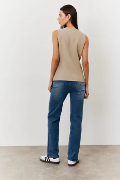 Longline Button Through Waistcoat|In The Style