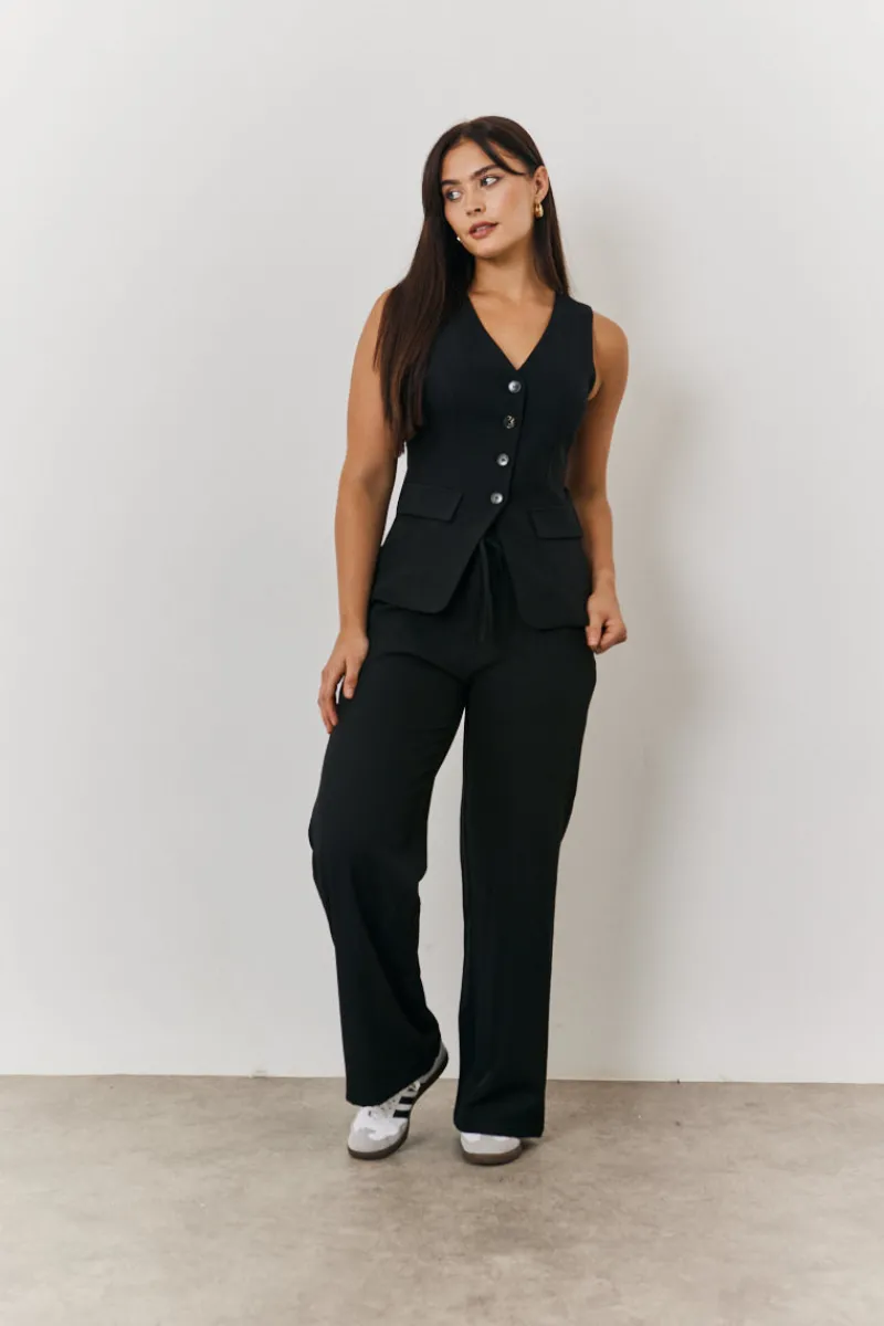 Longline Button Through Waistcoat|In The Style Online