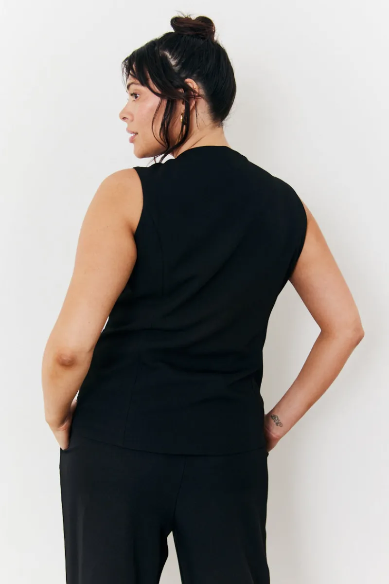 Longline Button Through Waistcoat|In The Style Online