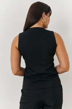 Longline Button Through Waistcoat|In The Style Online