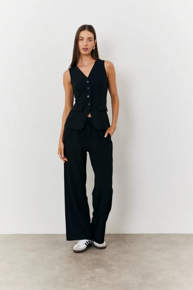 Longline Button Through Waistcoat|In The Style Online