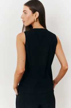 Longline Button Through Waistcoat|In The Style Online