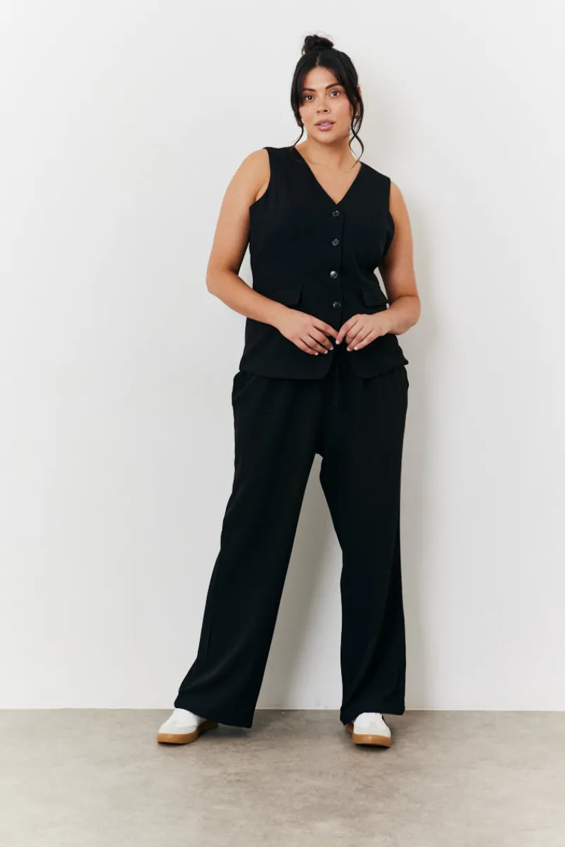 Longline Button Through Waistcoat|In The Style Online