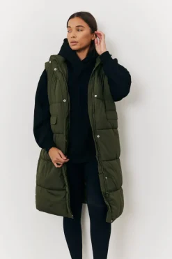 Longline Hooded Puffer Gilet|In The Style Clearance