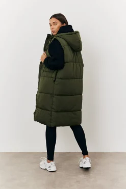 Longline Hooded Puffer Gilet|In The Style Clearance