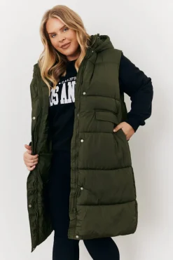 Longline Hooded Puffer Gilet|In The Style Clearance
