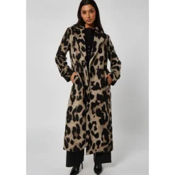 Longline Leopard Formal Coat|Urban Bliss Outlet