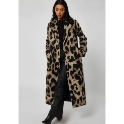 Longline Leopard Formal Coat|Urban Bliss Outlet