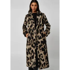 Longline Leopard Formal Coat|Urban Bliss Outlet
