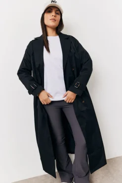 Longline Trench Coat|Fits Best