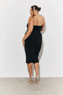 Magic Sculpting Bandeau Bodycon Midi Dress|In The Style Discount