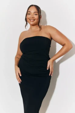 Magic Sculpting Bandeau Bodycon Midi Dress|In The Style Discount