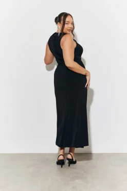 Magic Sculpting High Neck Ruched Maxi Dress|In The Style Sale