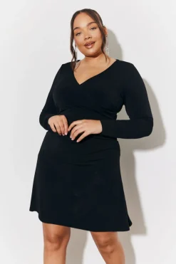 Magic Sculpting Wrap Mini Skater Dress|In The Style Sale