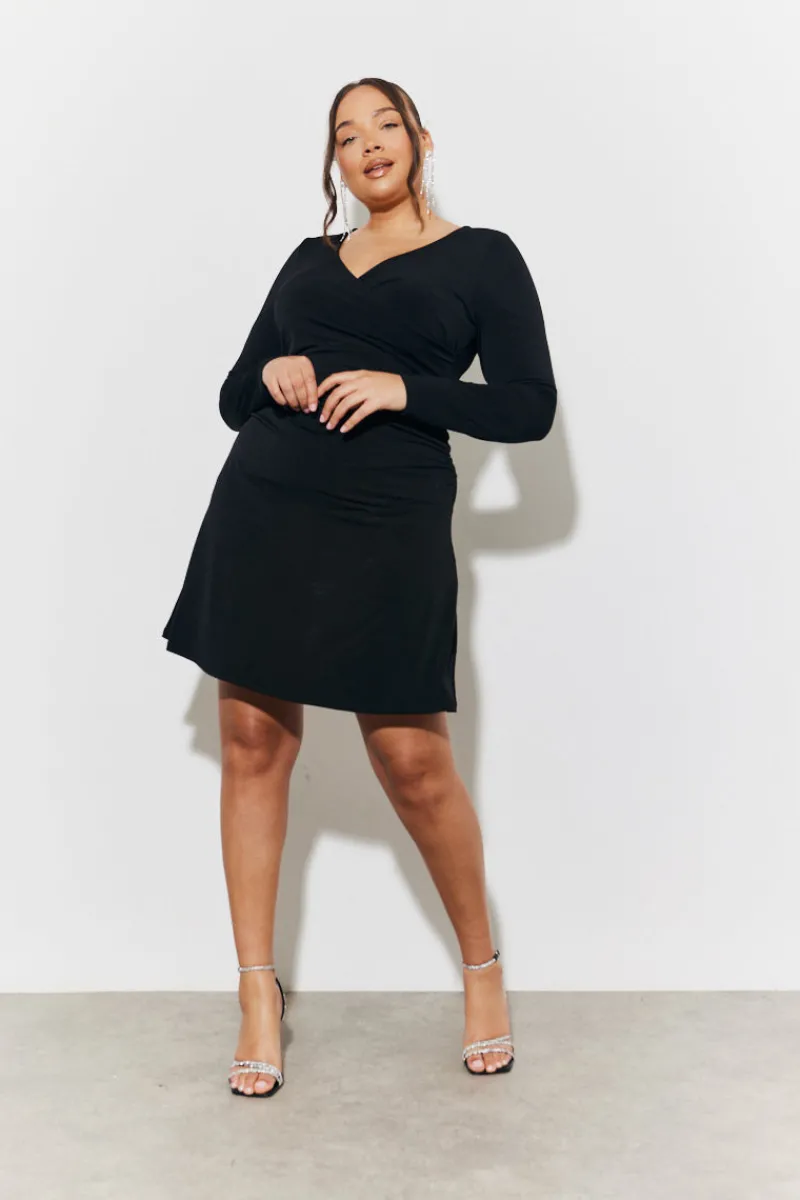 Magic Sculpting Wrap Mini Skater Dress|In The Style Sale