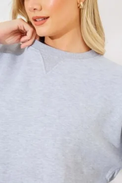 Marl Crew Neck Fleeceback Sweater|In The Style Best