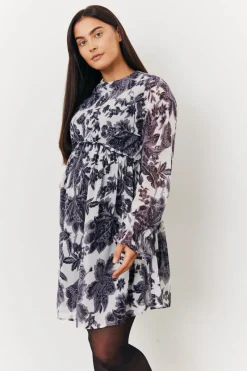 Maternity Crew Neck Printed Smock Dress|In the Style New
