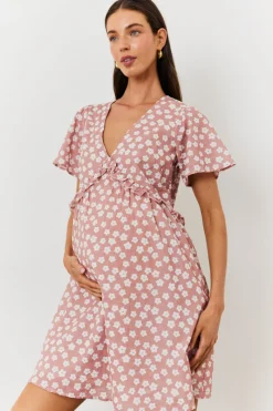 Maternity Floral Print Skater Dress|In the Style Clearance