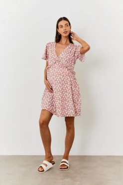 Maternity Floral Print Skater Dress|In the Style Clearance