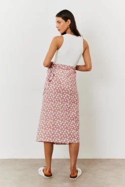 Maternity Floral Print Wrap Front Midi Skirt|In the Style Online