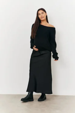 Maternity Satin Slip Midaxi Skirt|In the Style