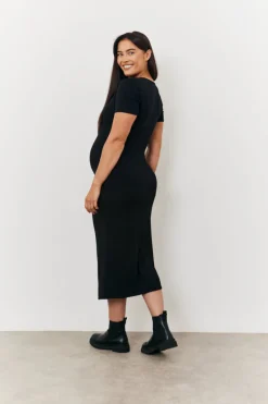 Maternity Short Sleeve Midi Wrap Dress|In the Style Online