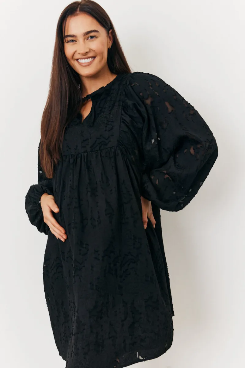 Maternity Tie Detail Smock Dress|In the Style New