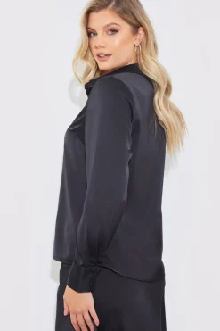 Matte Satin Blouse|In The Style Clearance
