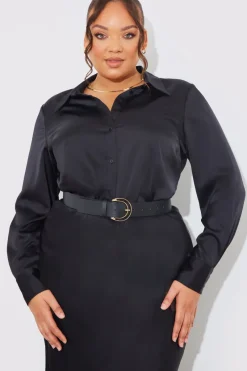 Matte Satin Blouse|In The Style Clearance